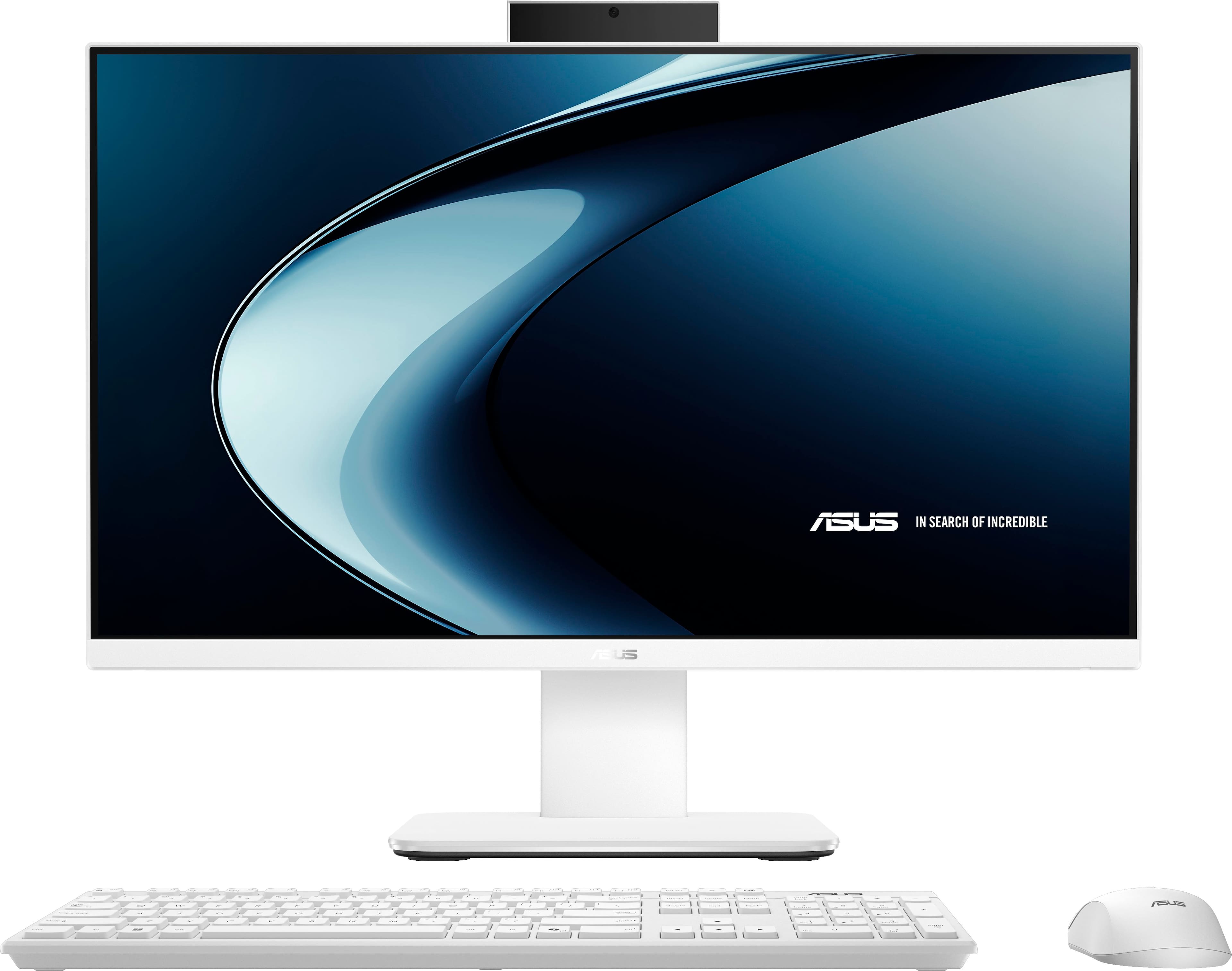 ASUS V440 All-in-One PC on a modern desk with accessories