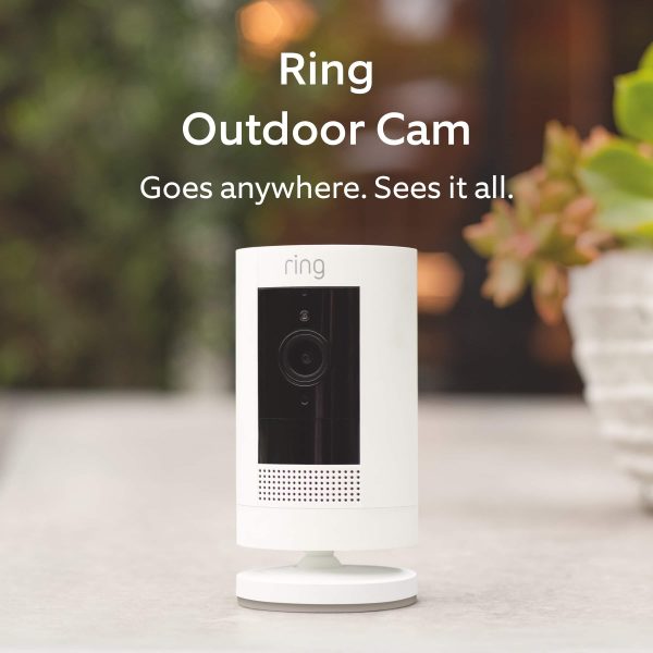 Ring Stick Up Cam Wire Free 1080p Security Camera White-1