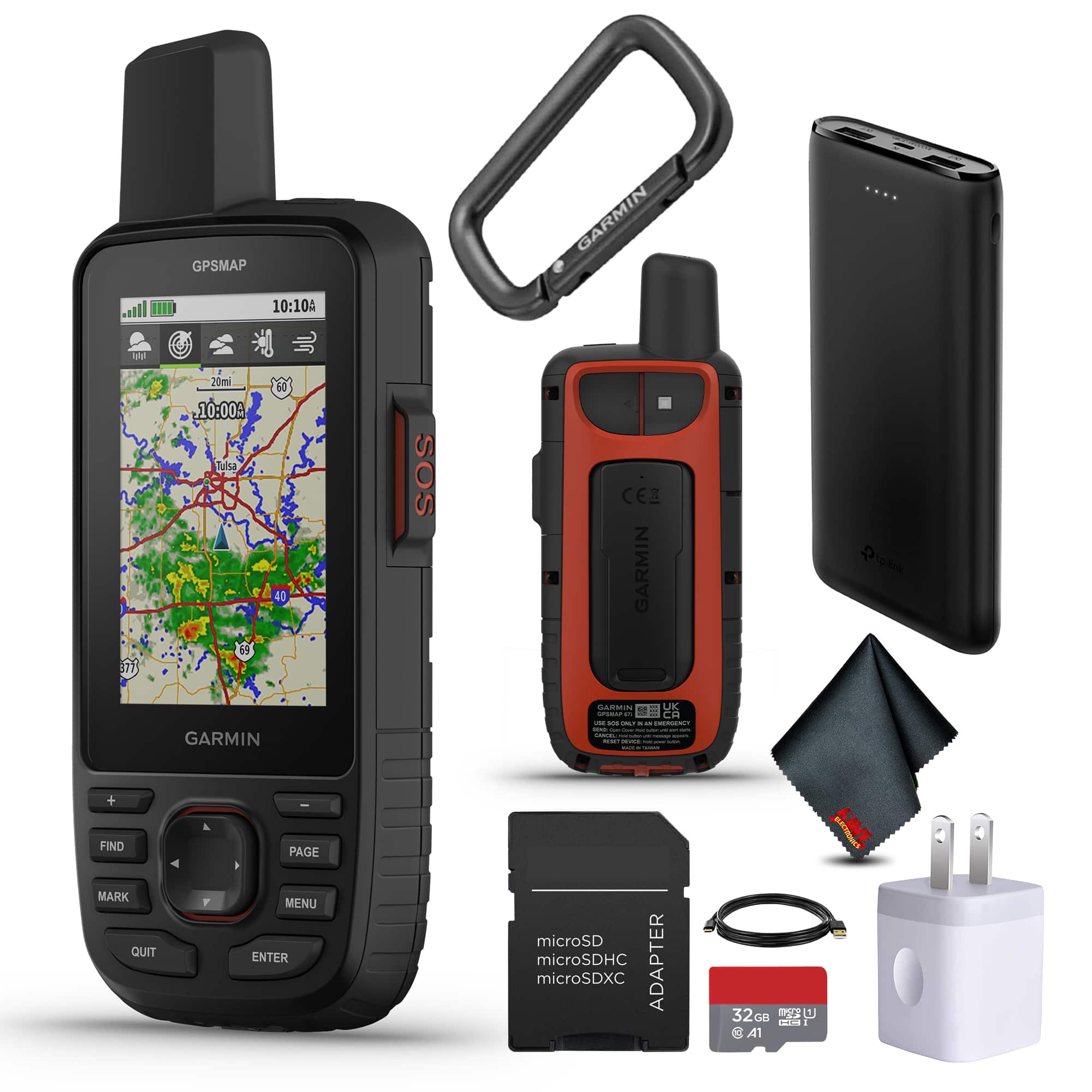 Garmin GPSMAP 67i handheld GPS in use on a hiking trail