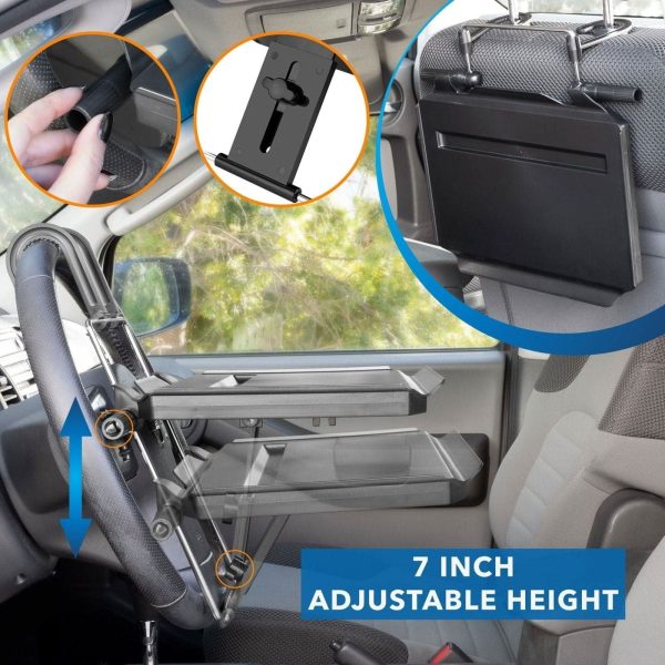 Car Desk Tray Steering Wheel Laptop Workstation Foldable-5