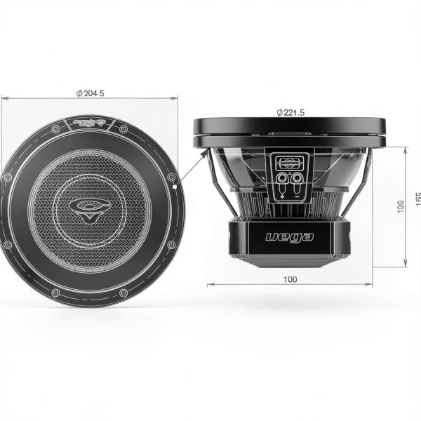Cerwin Vega V8DV4 8 Inch Subwoofer Dual Voice Coil Carbon-5