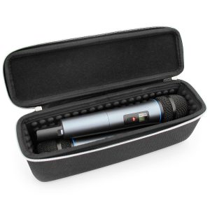 Casematix Hard Shell Microphone Case Rugged Dual Mic Storage-0