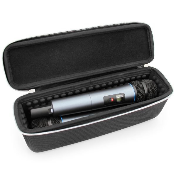 Casematix Hard Shell Microphone Case Rugged Dual Mic Storage-0