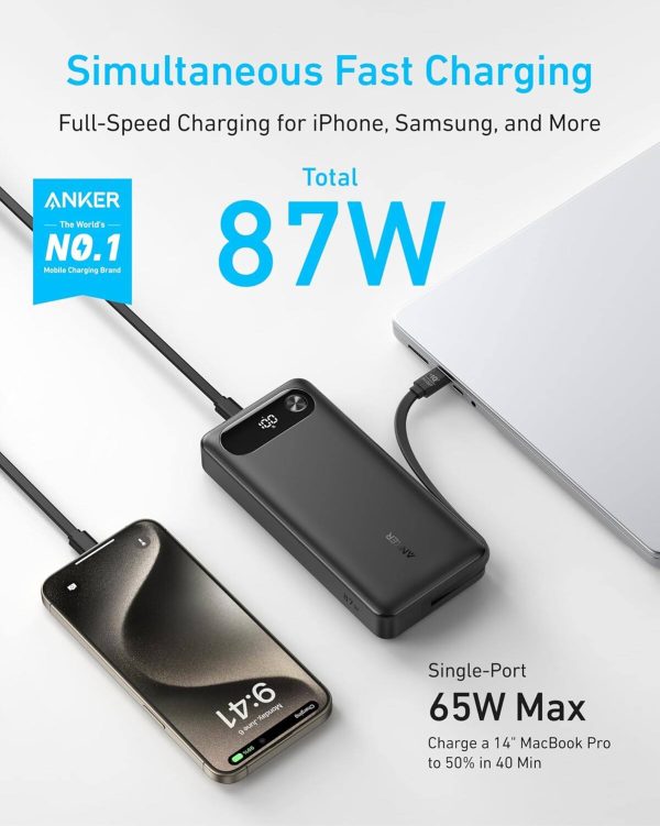Anker Power Bank 87W Fast Charging Built In Cable Travel-1