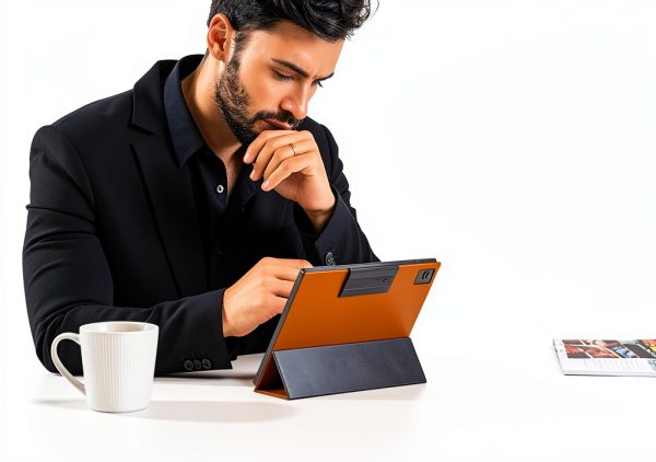 Boox Tab Ultra C Pro Magnetic Case Tri Fold Leather Cover-3