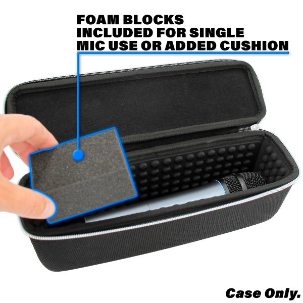 Casematix Hard Shell Microphone Case Rugged Dual Mic Storage-3