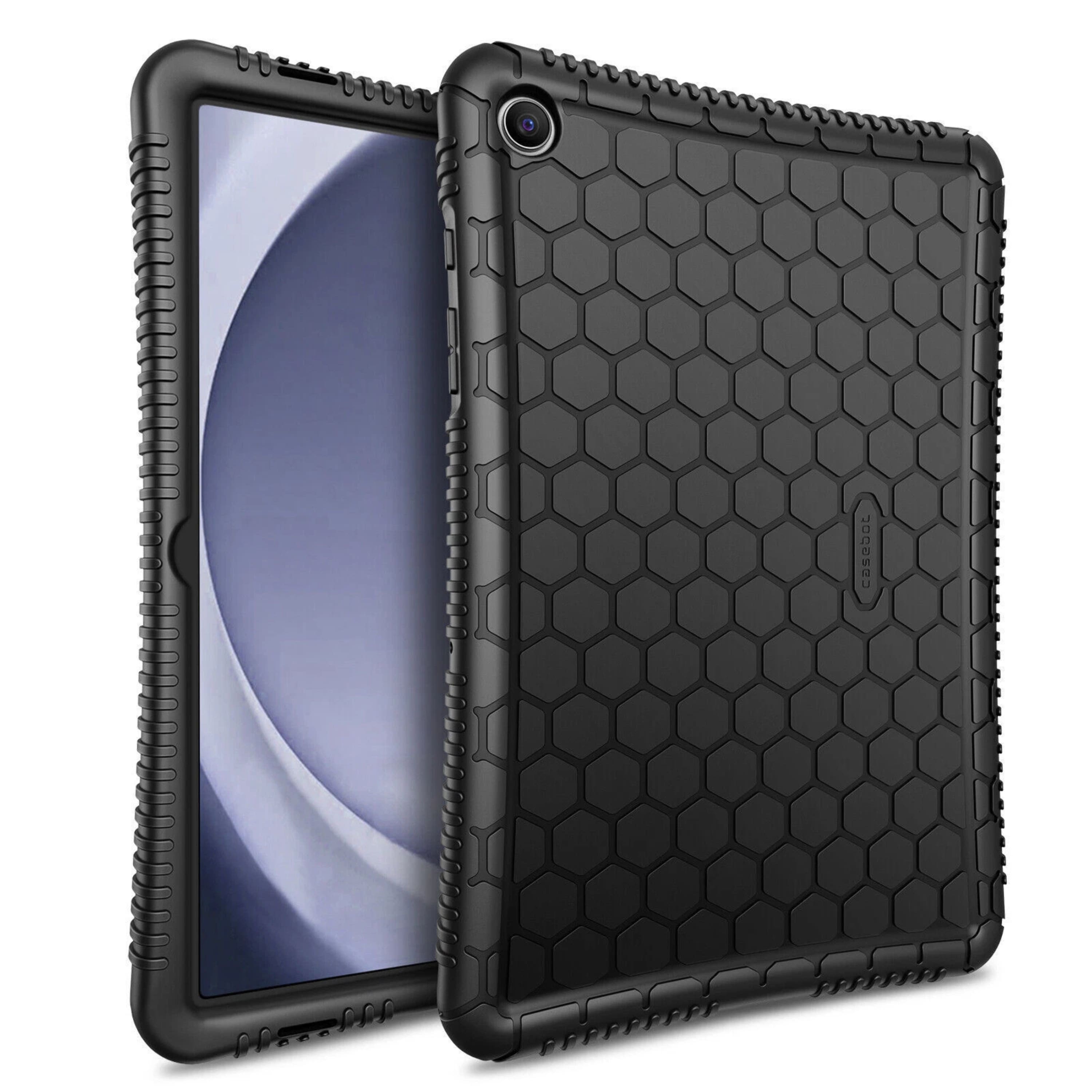 Samsung Galaxy Tab A9+ silicone case showing honeycomb grip design