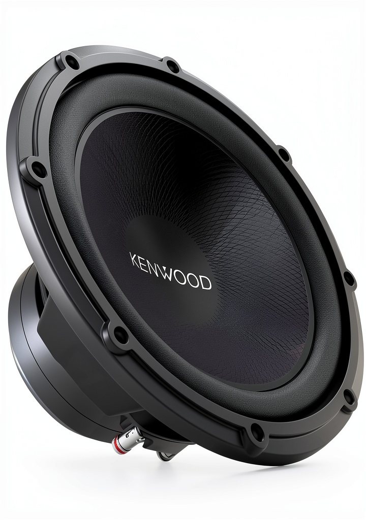 Kenwood Road Series 12-inch subwoofer in a car trunk setup
